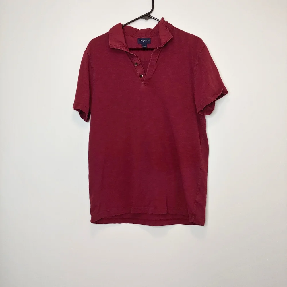 Banana Republic Men's Half Button Collared Short Sleeve Polo Shirt Size Large